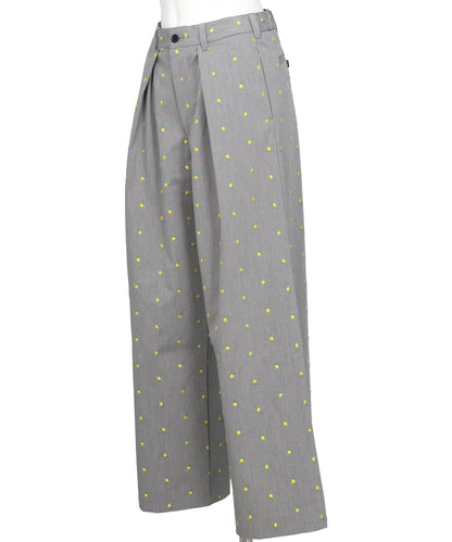 FLOWER EMBROIDERY SLACKS