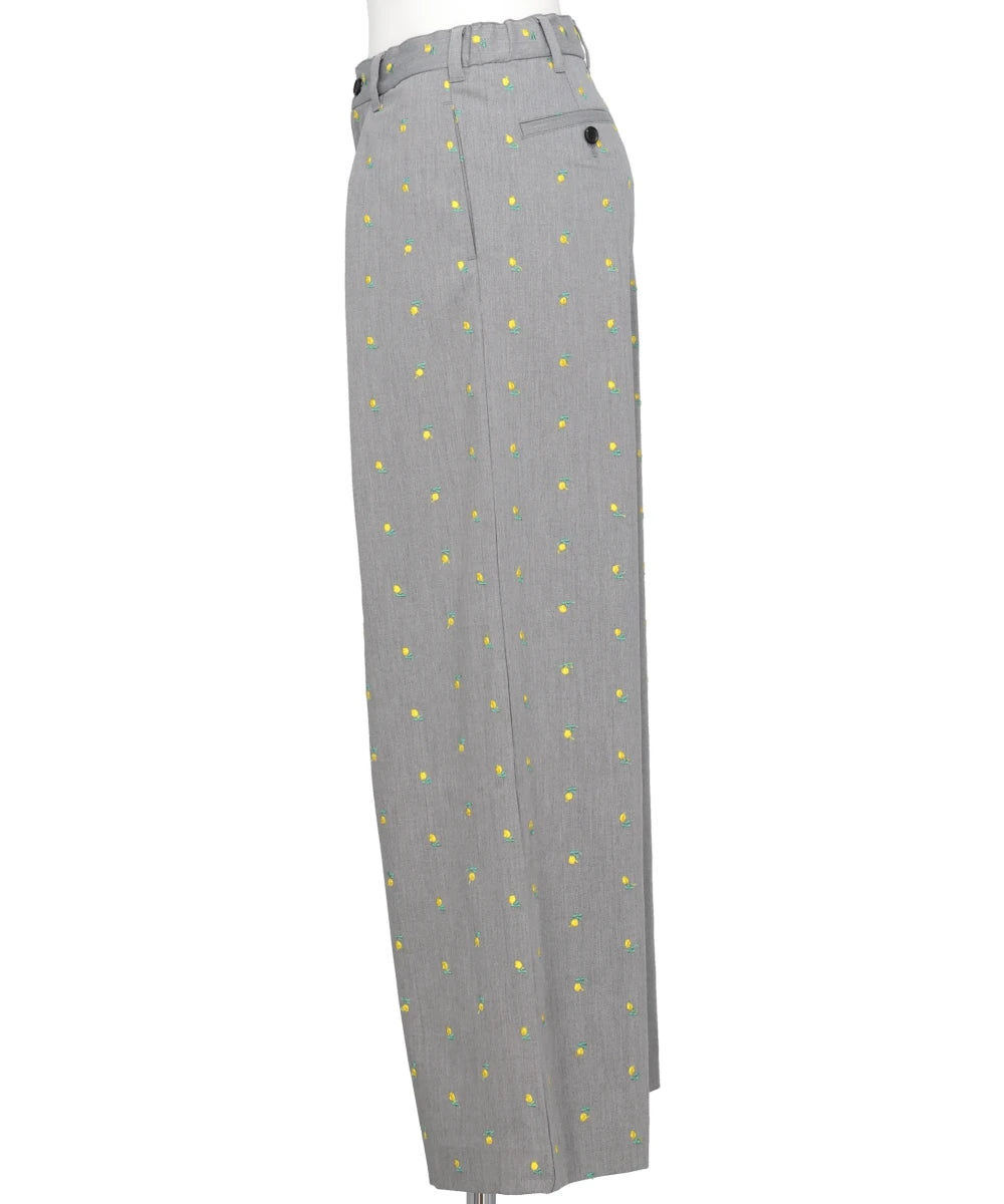 FLOWER EMBROIDERY SLACKS