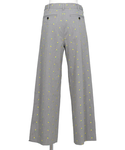 FLOWER EMBROIDERY SLACKS