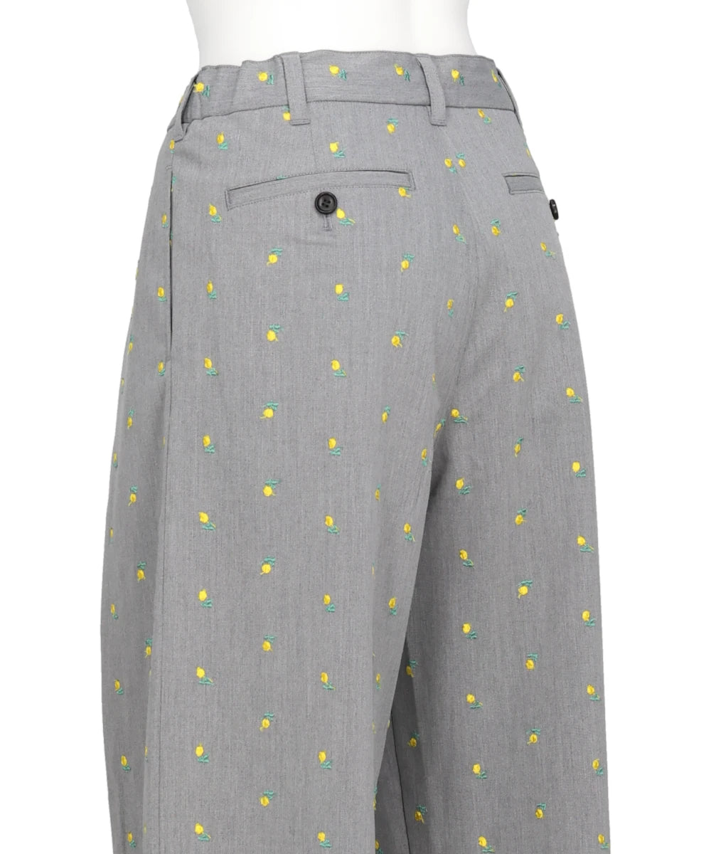 FLOWER EMBROIDERY SLACKS
