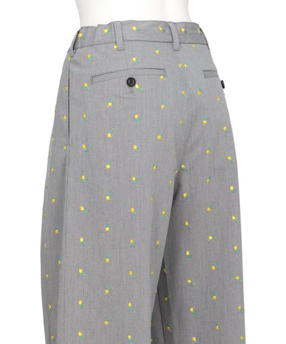 FLOWER EMBROIDERY SLACKS