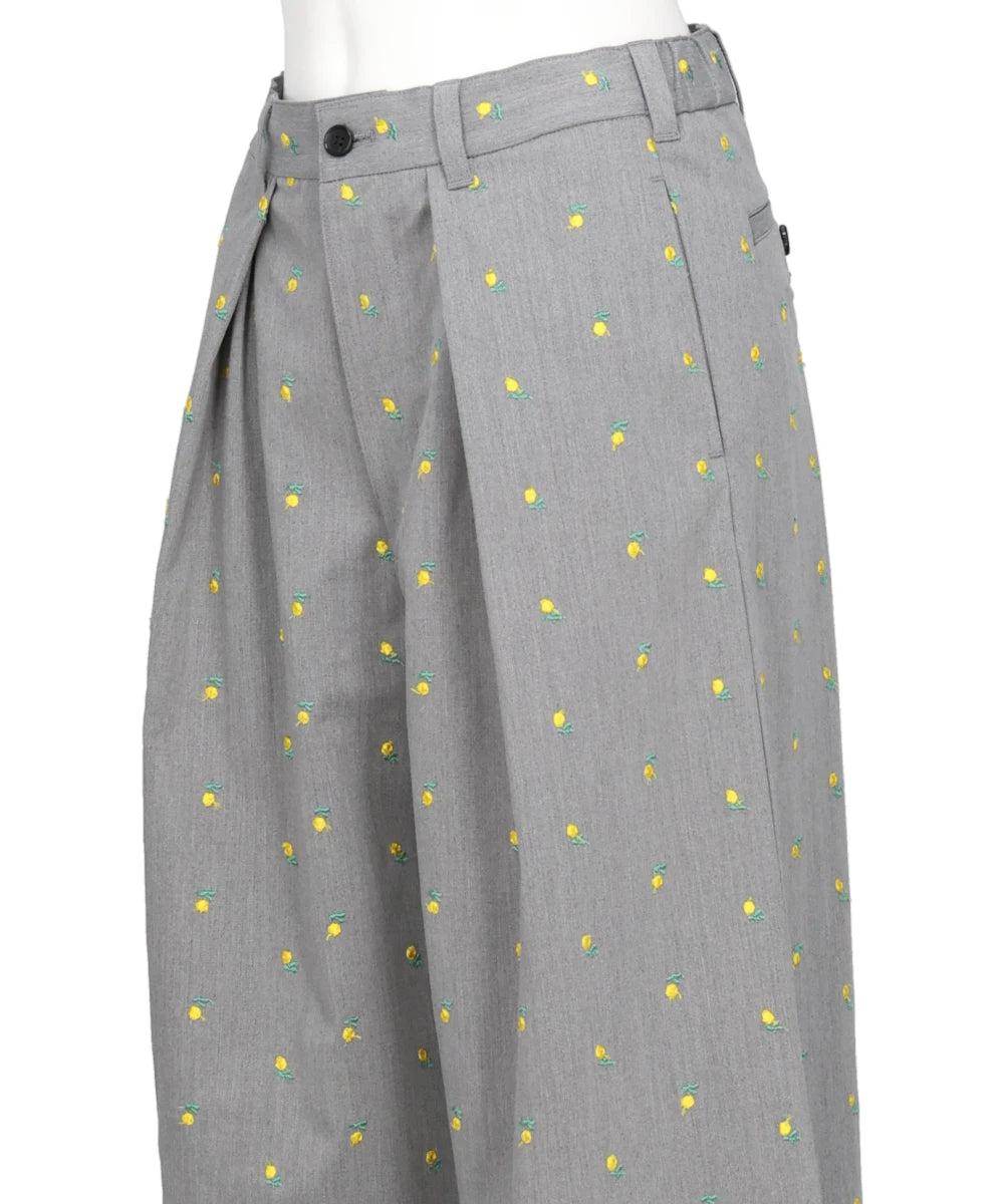 FLOWER EMBROIDERY SLACKS