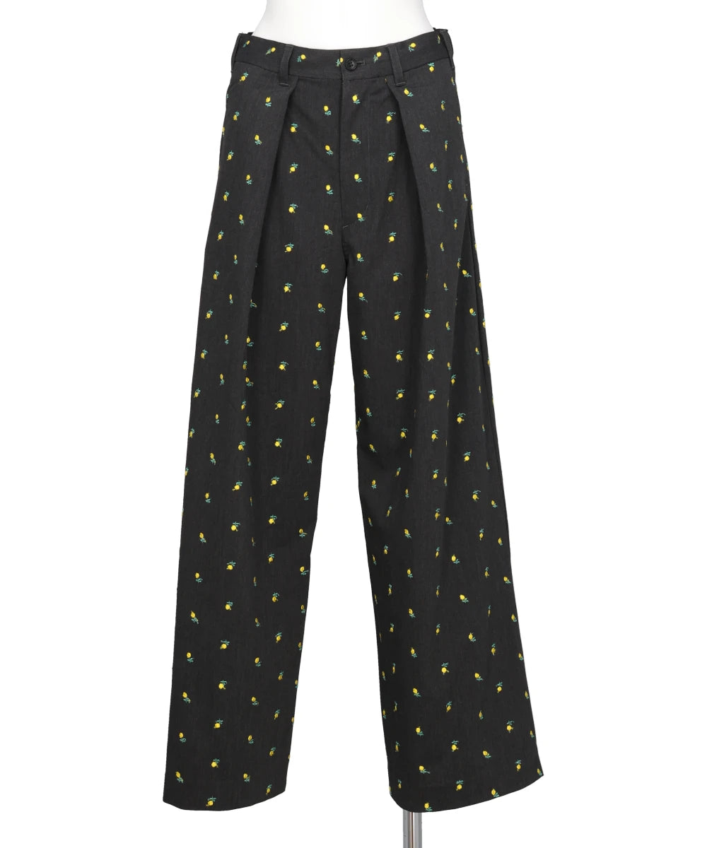 FLOWER EMBROIDERY SLACKS