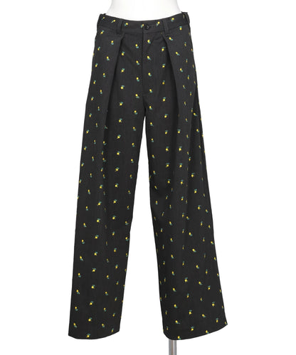 FLOWER EMBROIDERY SLACKS