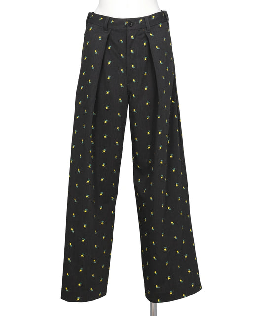 FLOWER EMBROIDERY SLACKS