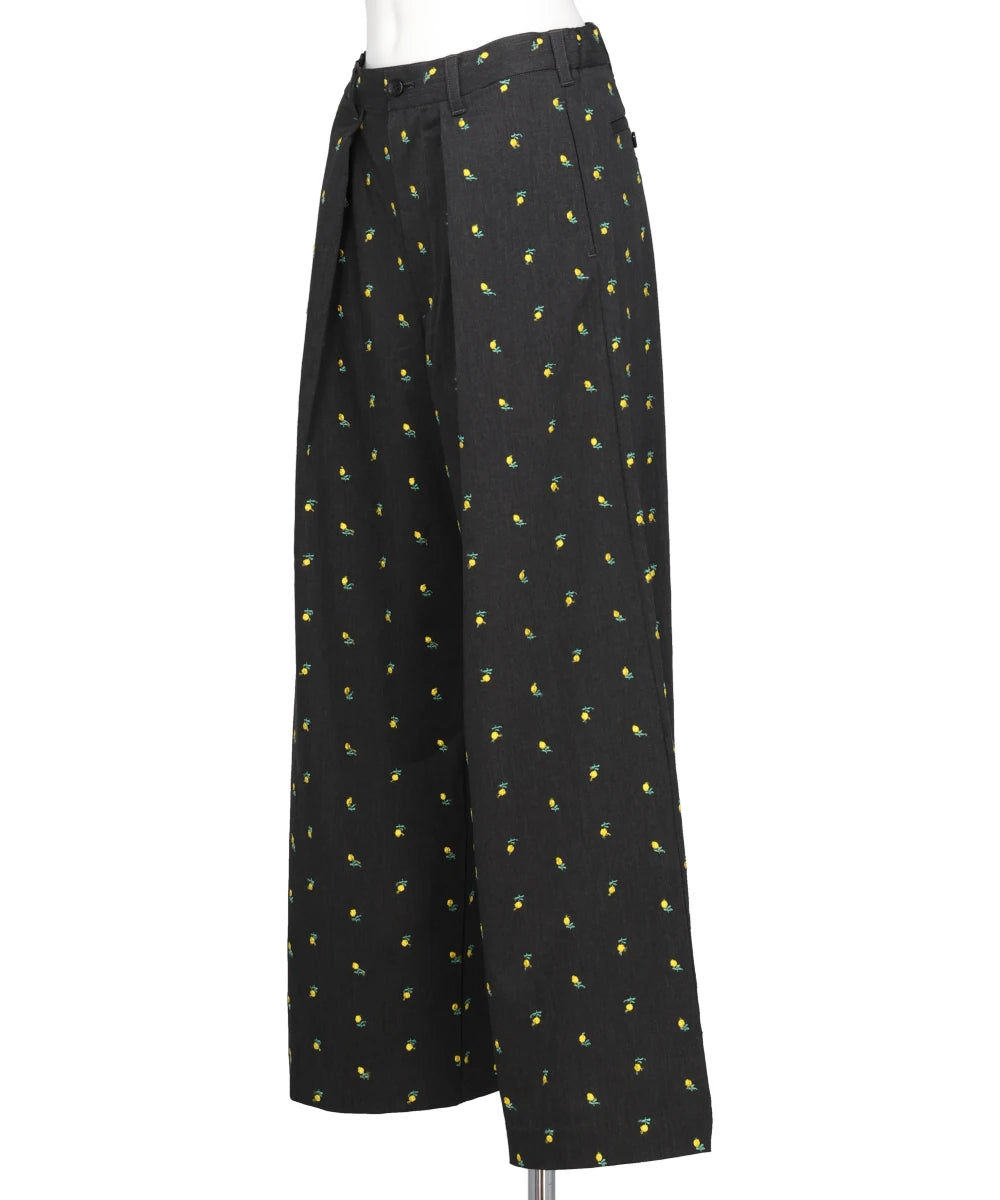 FLOWER EMBROIDERY SLACKS