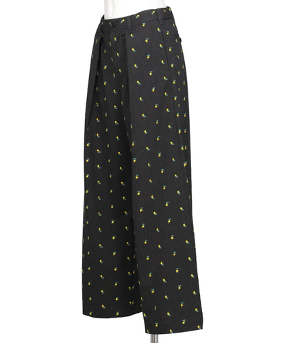 FLOWER EMBROIDERY SLACKS