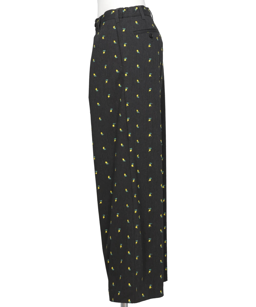 FLOWER EMBROIDERY SLACKS