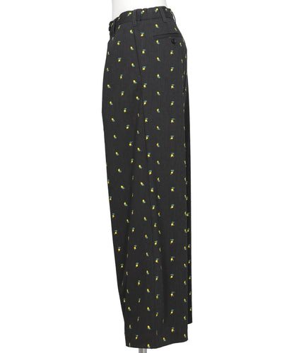 FLOWER EMBROIDERY SLACKS