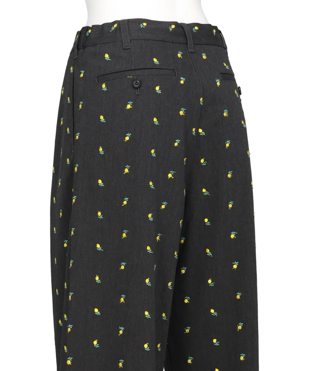 FLOWER EMBROIDERY SLACKS
