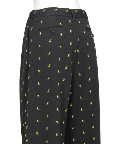 FLOWER EMBROIDERY SLACKS