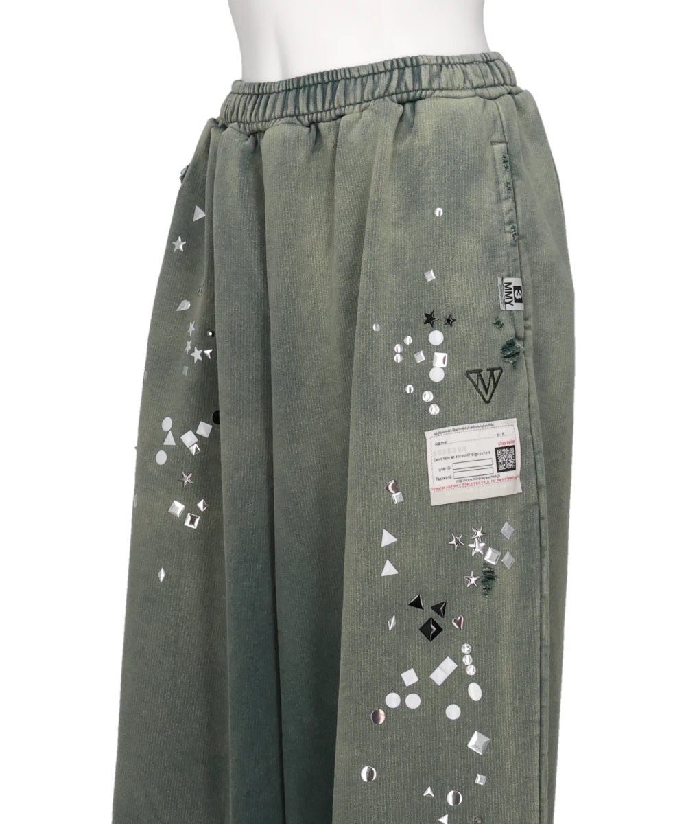 EMBELLISHED SUN FADED PANTS