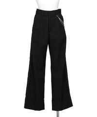 SEAM FRAYED DROPPED CHAIN PANTS