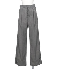 SEAM FRAYED DROPPED CHAIN PANTS