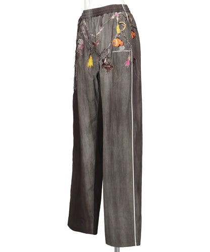 EMBROIDERED CHAIN TRACK PANTS