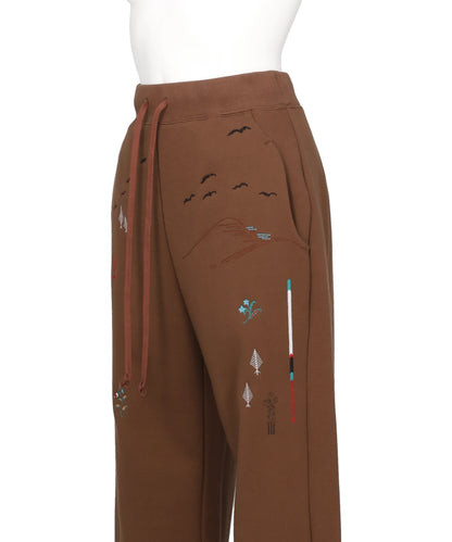 LANDSCAPE EMBROIDERY SWEAT TROUSERS