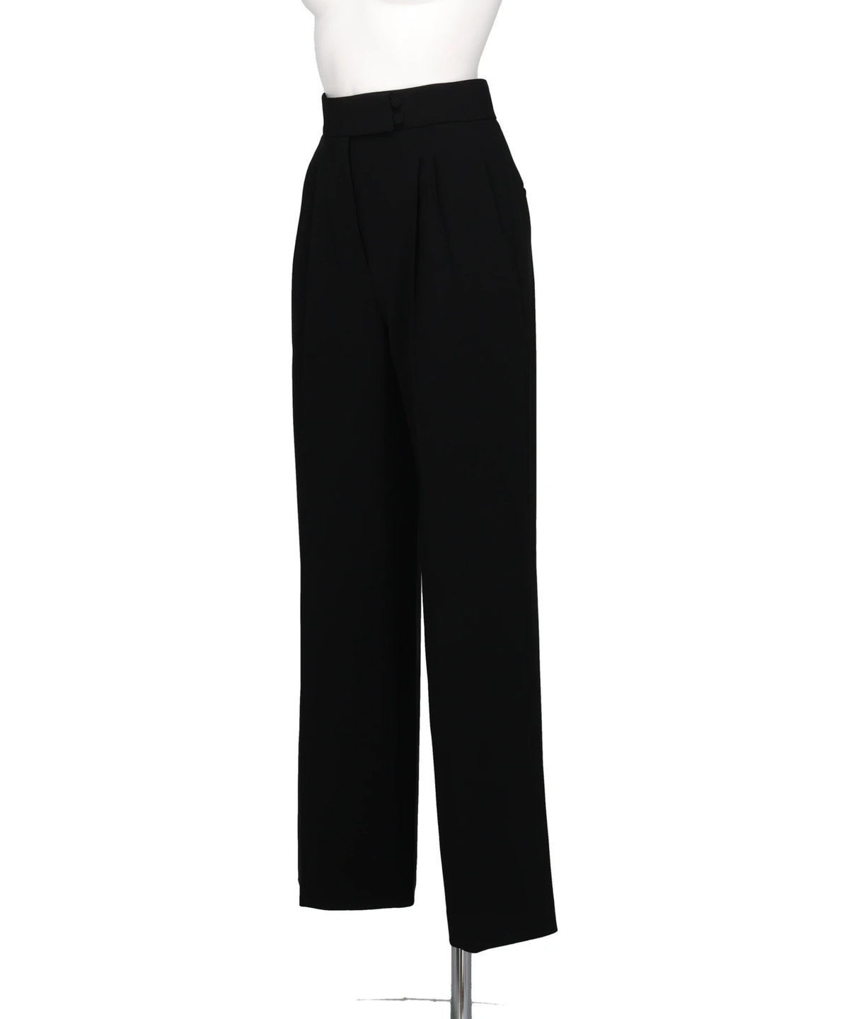TRIACETATE HIGH-WAISTED TUCKED TROUSERS