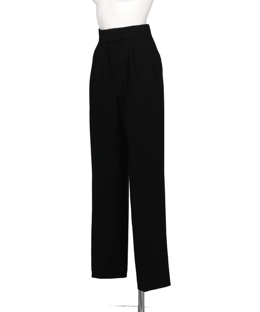 TRIACETATE HIGH-WAISTED TUCKED TROUSERS
