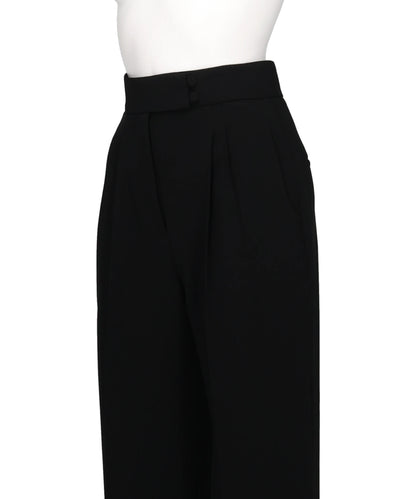 TRIACETATE HIGH-WAISTED TUCKED TROUSERS