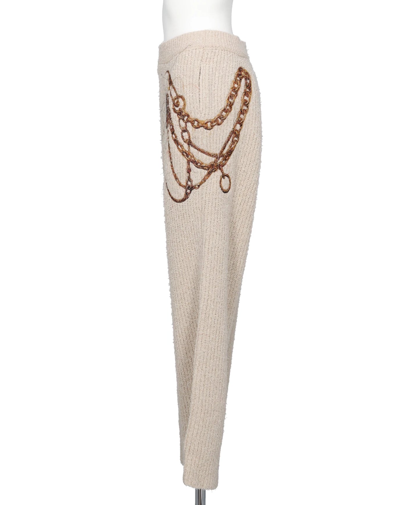 TROMPE L'OEIL EMBROIDERY KNIT PANTS