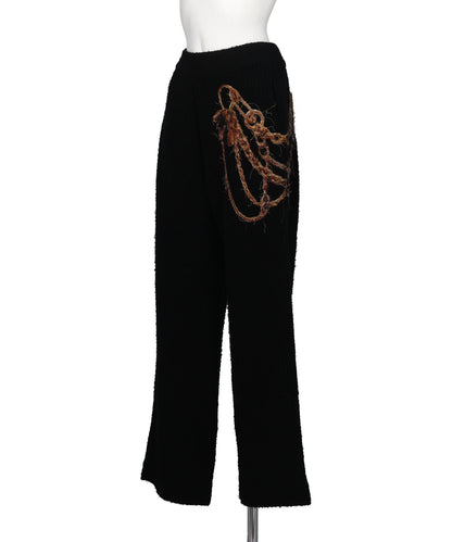 TROMPE L'OEIL EMBROIDERY KNIT PANTS