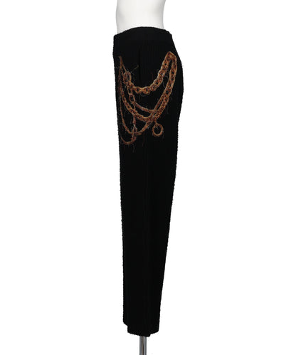 TROMPE L'OEIL EMBROIDERY KNIT PANTS