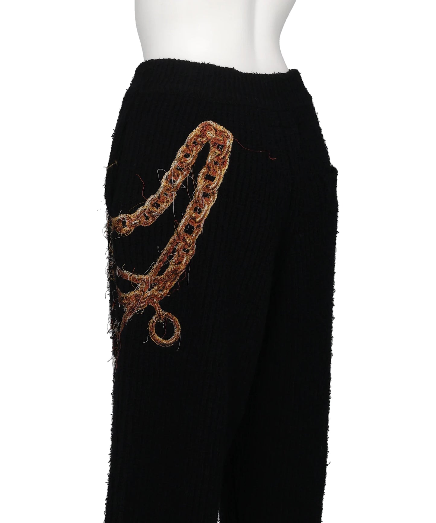 TROMPE L'OEIL EMBROIDERY KNIT PANTS