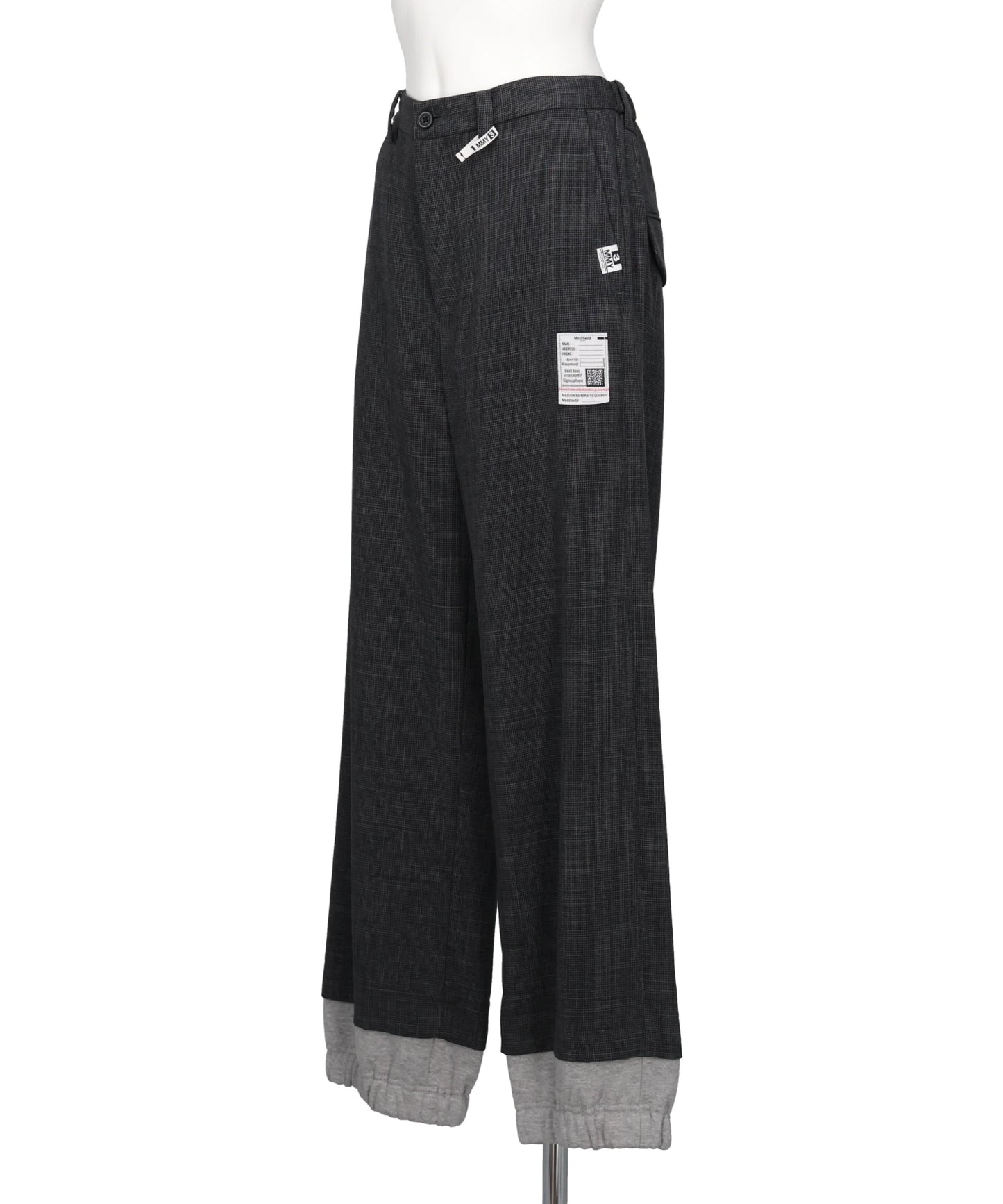 LAYERED HEM HOUNDSTOOTH PANTS