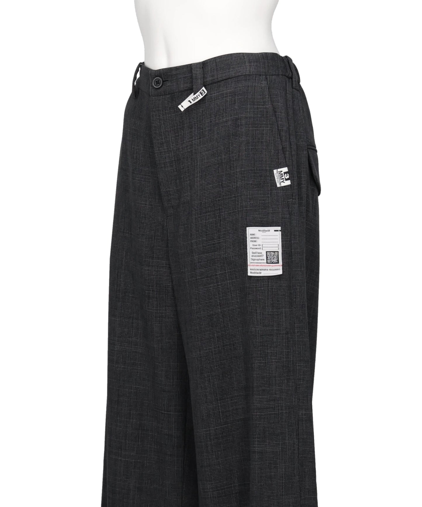 LAYERED HEM HOUNDSTOOTH PANTS