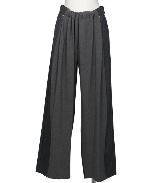 AKIKOAOKI FLANNEL COMBI TROUSERS