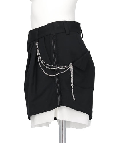 SEAM FRAYED DROPPED CHAIN CULOTTES PANTS