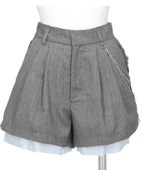 SEAM FRAYED DROPPED CHAIN CULOTTES PANTS