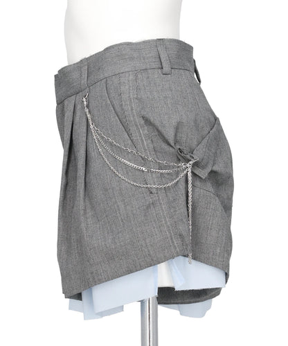 SEAM FRAYED DROPPED CHAIN CULOTTES PANTS
