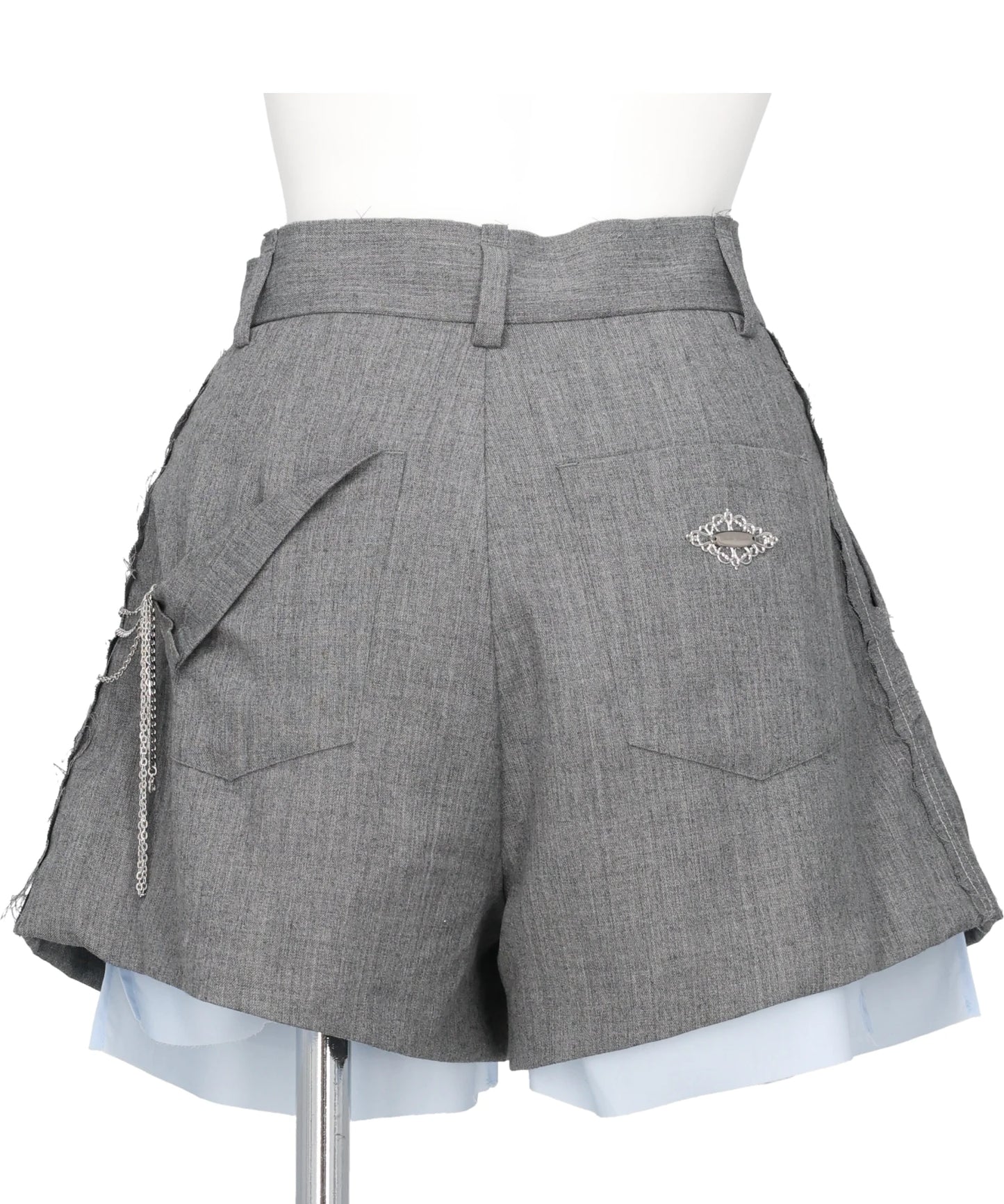 SEAM FRAYED DROPPED CHAIN CULOTTES PANTS