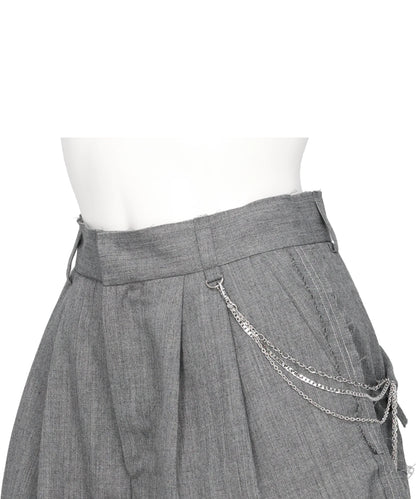 SEAM FRAYED DROPPED CHAIN CULOTTES PANTS