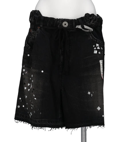 DENIM GATHER SHORTS