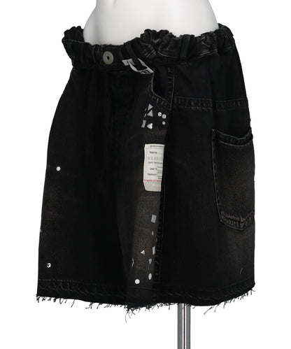 DENIM GATHER SHORTS