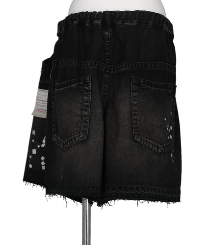 DENIM GATHER SHORTS
