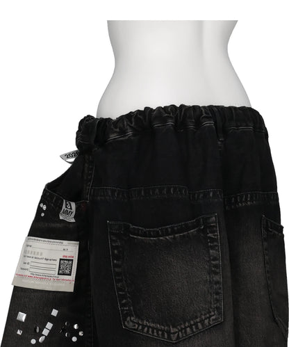 DENIM GATHER SHORTS