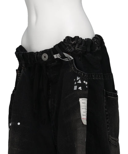 DENIM GATHER SHORTS