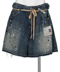 DENIM GATHER SHORTS