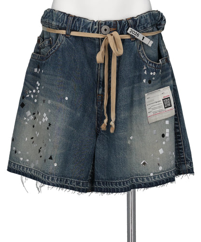 DENIM GATHER SHORTS