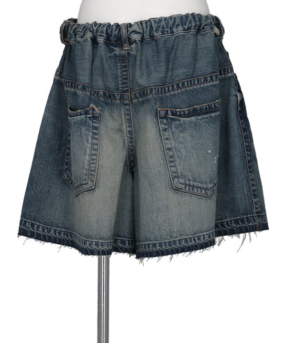 DENIM GATHER SHORTS