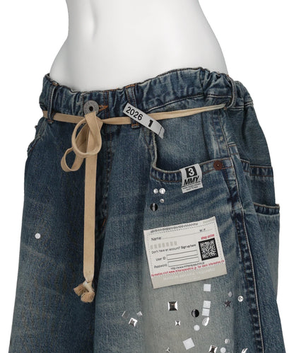 DENIM GATHER SHORTS