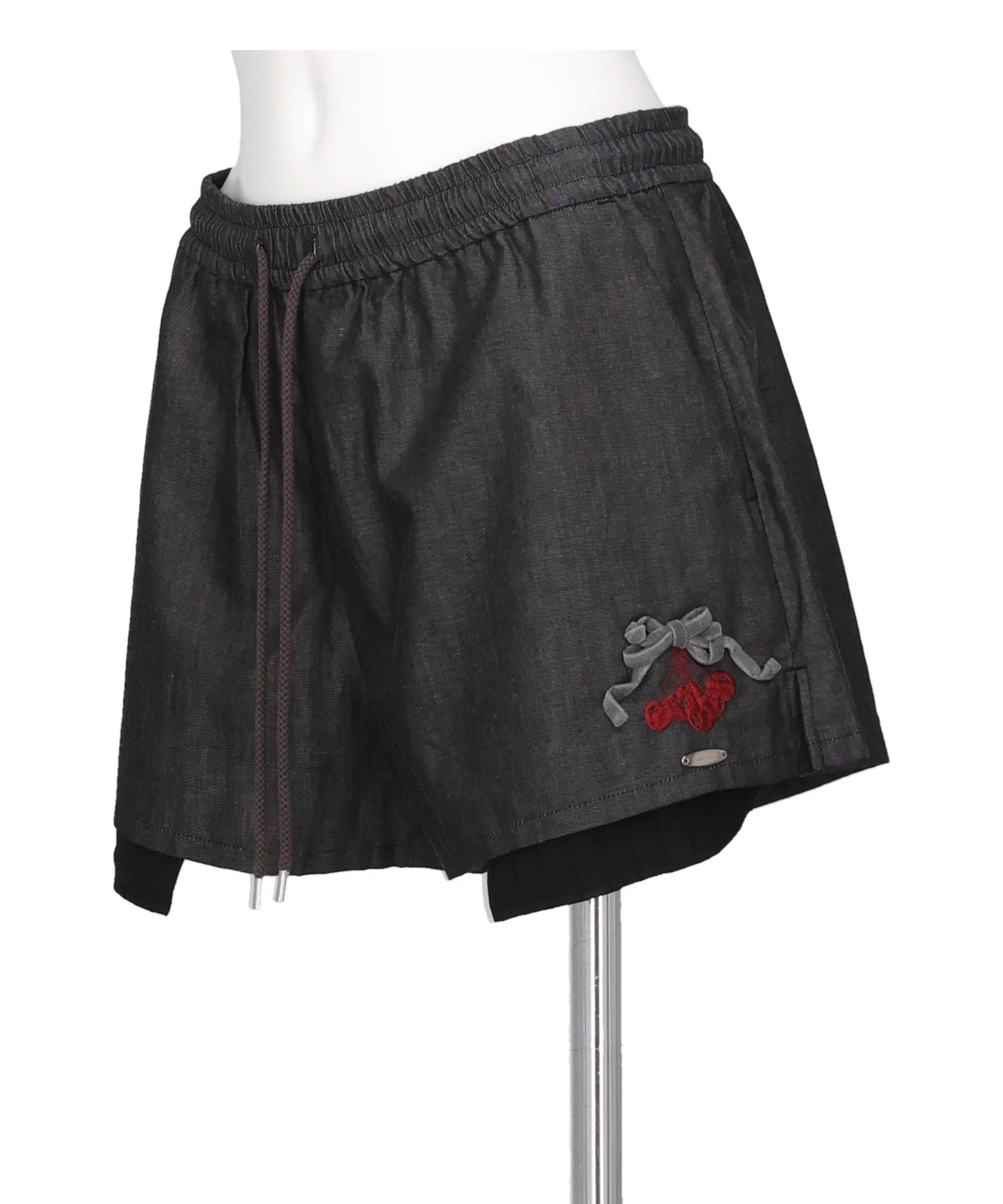 CHERRY TAPE RIBBON HALF PANTS