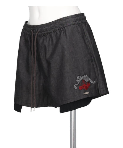 CHERRY TAPE RIBBON HALF PANTS