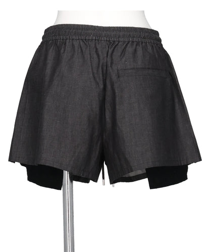 CHERRY TAPE RIBBON HALF PANTS