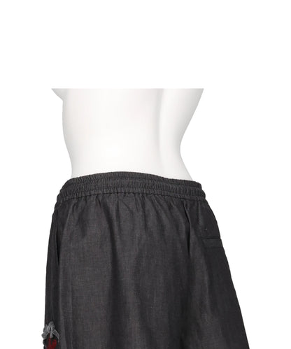 CHERRY TAPE RIBBON HALF PANTS