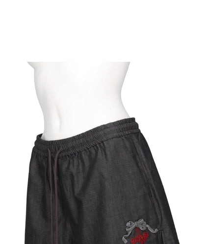 CHERRY TAPE RIBBON HALF PANTS