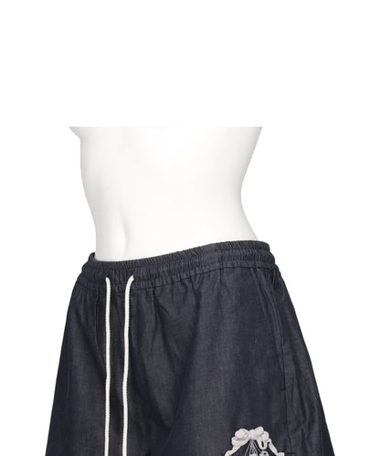 CHERRY TAPE RIBBON HALF PANTS